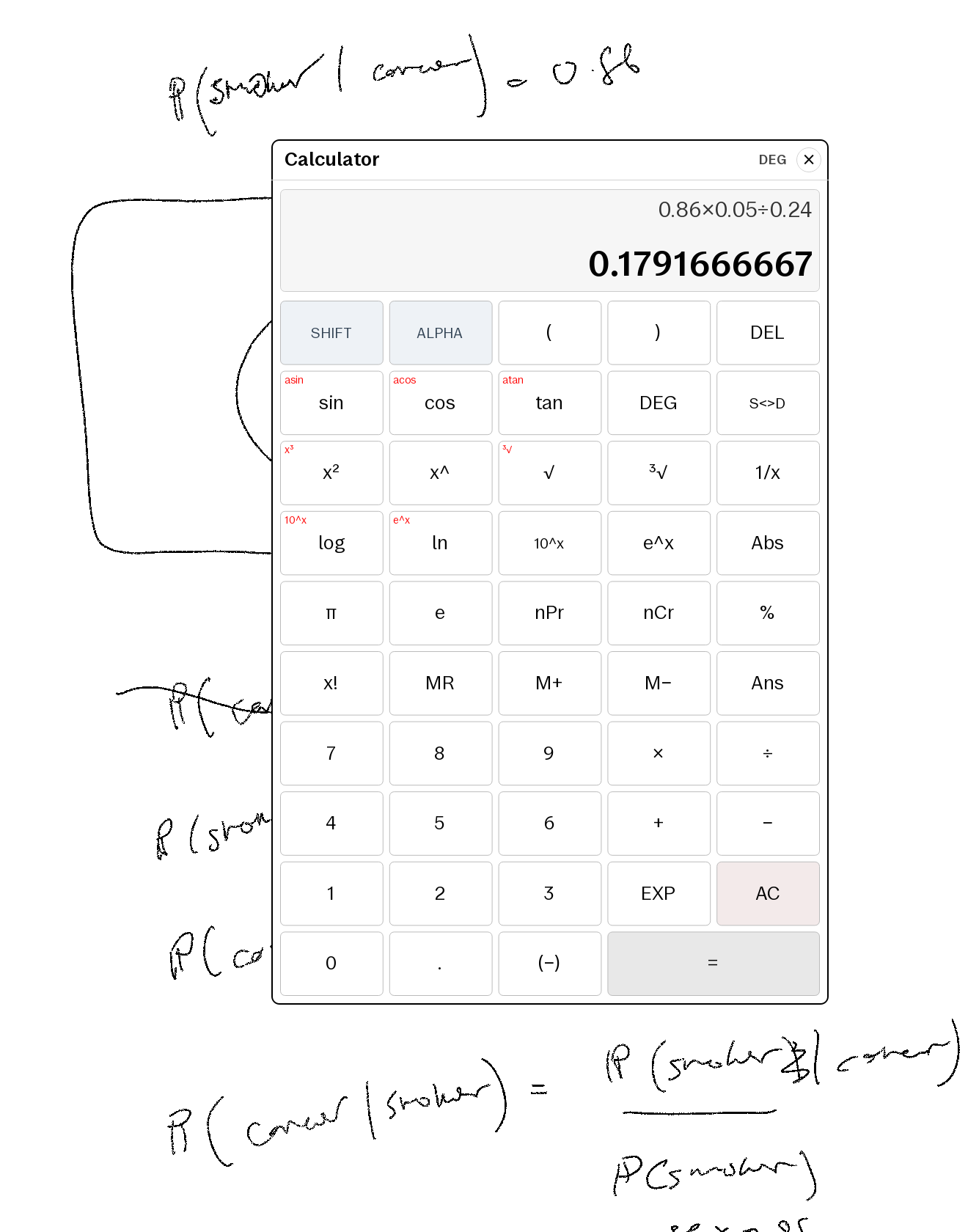 calculator — Bayes tute